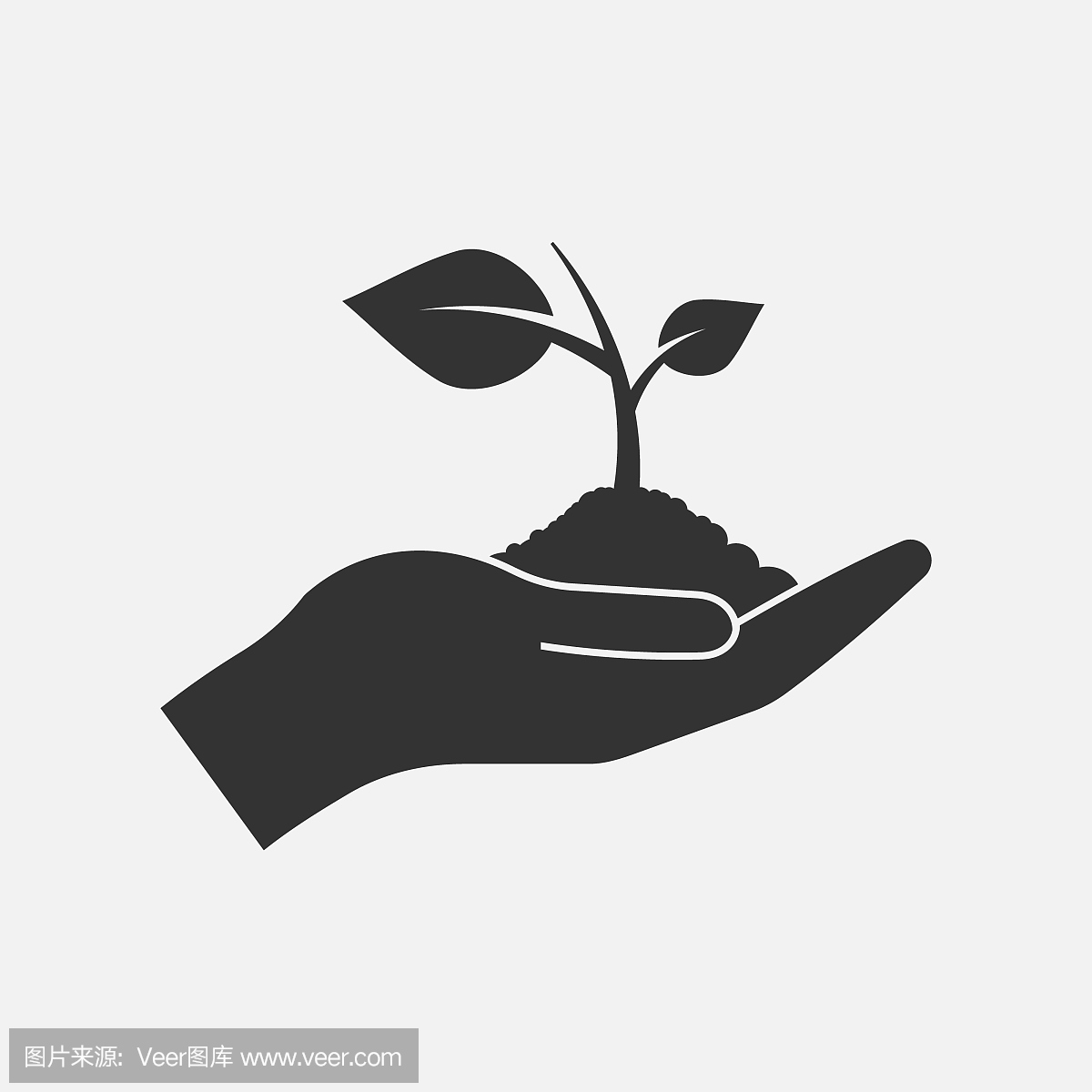 工廠的手。矢量插圖。